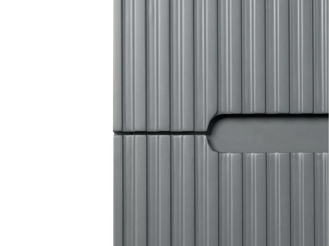 Meuble sous vasque suspendu strié gris - 80 cm - PAVANI
