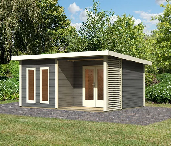 Karibu Premium-Gartenhaus, 38 mm (Altona 5), terragrau