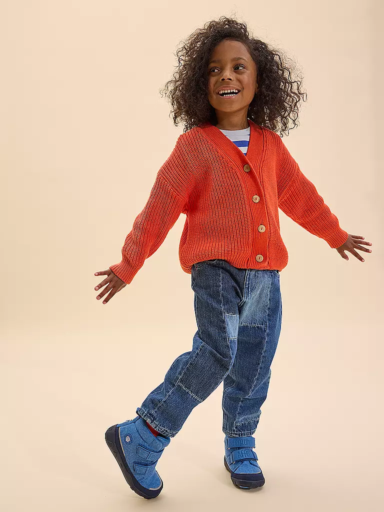 AFFENZAHN Kinder Winterstiefel WOLLE COMFY Elefant blau