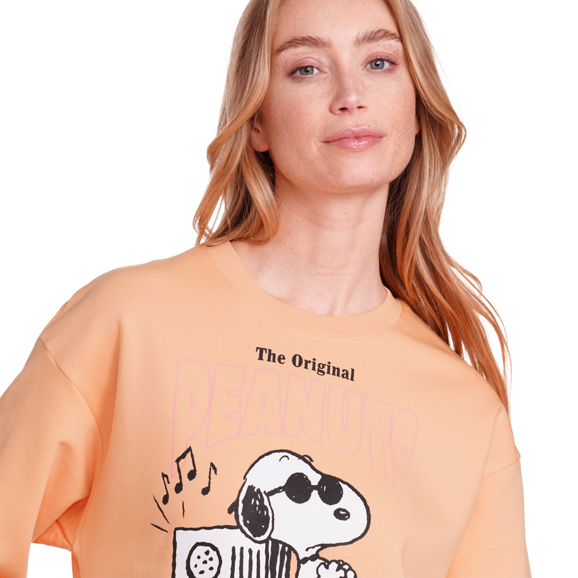 Jonas Nielsen Peanuts Sweatshirt mit Brust-Print hellorange