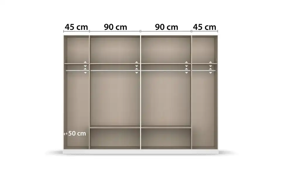 Drehtürenschrank Davoa 271 cm