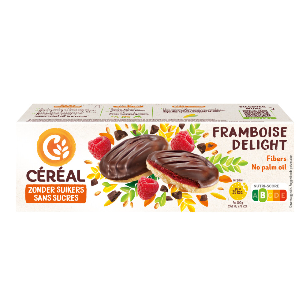 4x Céréal Zachte Koekjes Framboos Delight140 gr