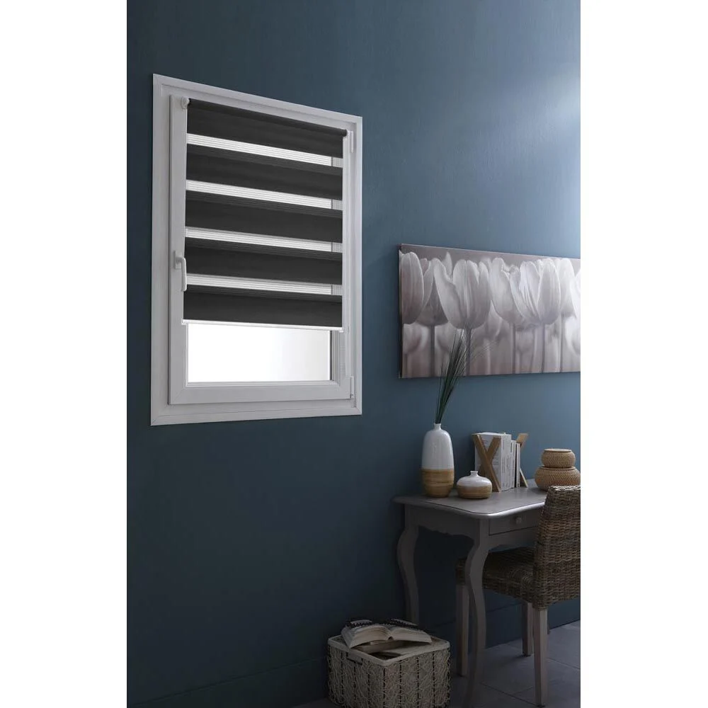 Store enrouleur Jour Nuit Gris anthracite à visser ou clipser 50x90 cm