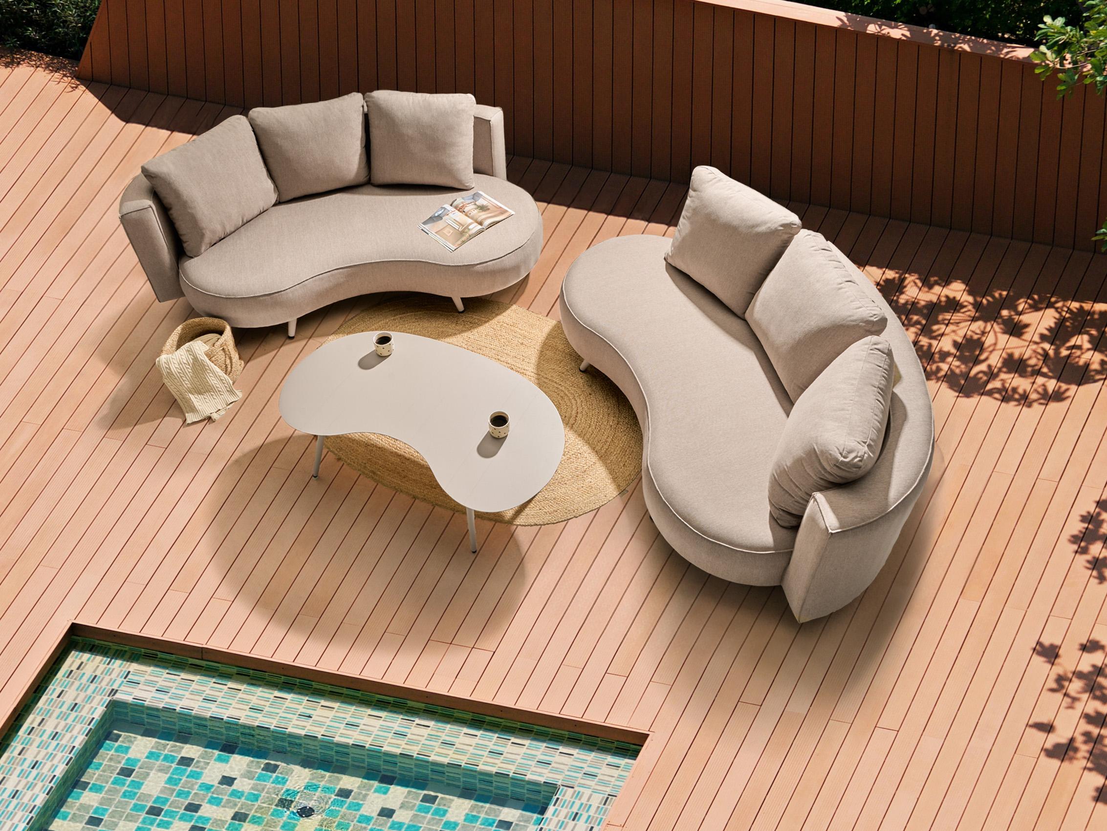 Tuin salontafel PARORI 65 cm 130 cm Metaal Beige