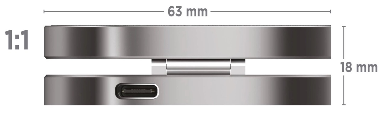 (23W) 3in1 TravelCharge Pro MagSafe Ladegerät Qi Wireless Charger Faltbare Ladestation (TC31-UC-GRY) - Silber