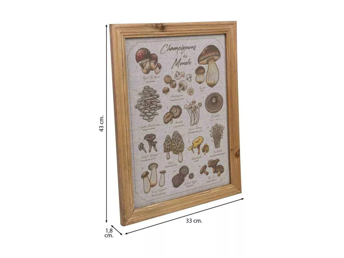 Cadre en bois et tissu imprimé