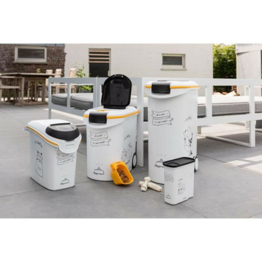 Curver récipient alimentaire a roulettes dinner is served chiens 15 l