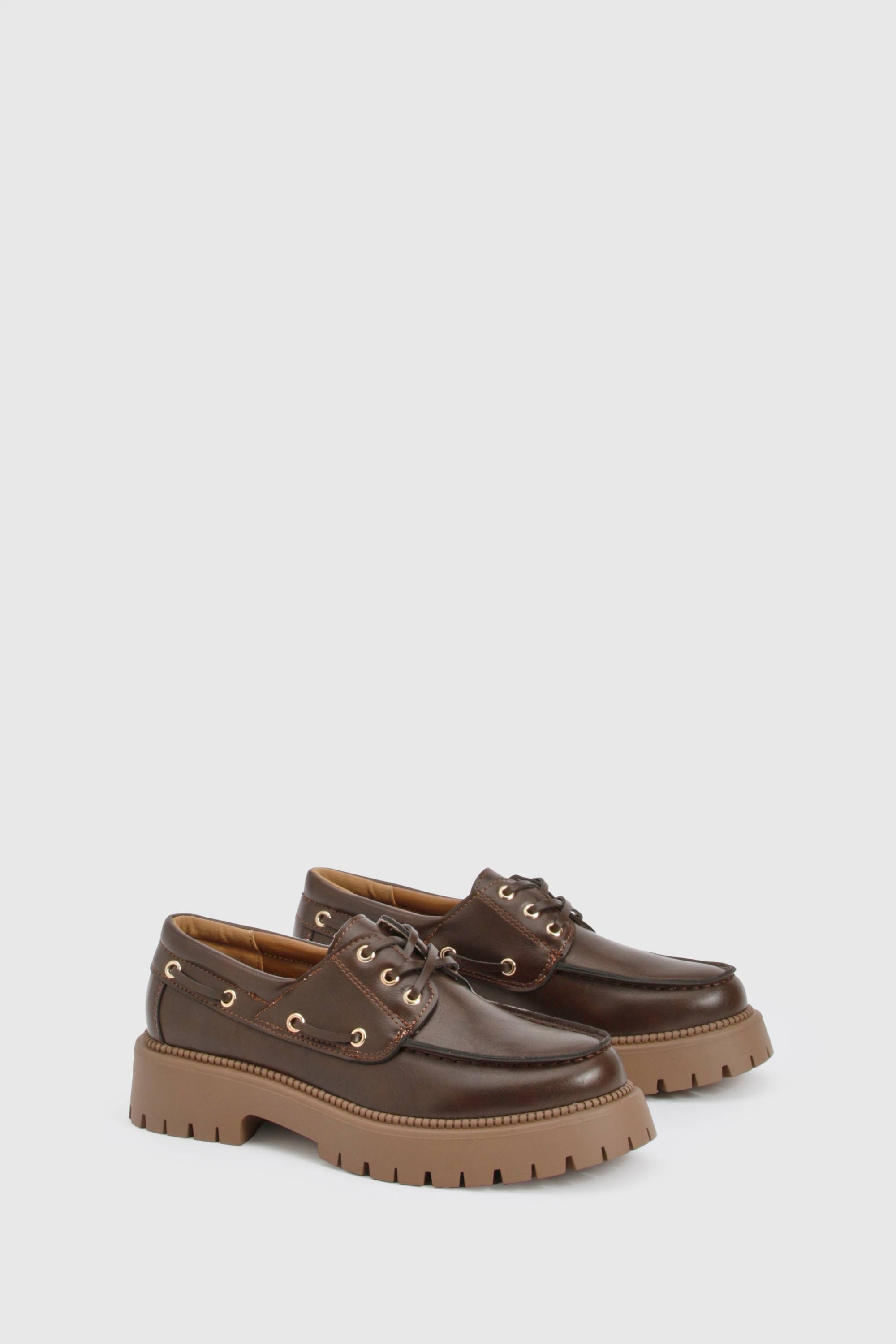 boohoo Chunky Boat Shoe Loafers
