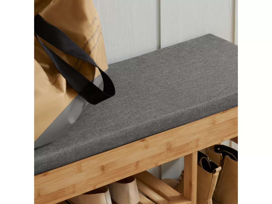 Étagère à Chaussures avec tiroirs Latéraux, Banquette Siège pour chausser, FSR47-N