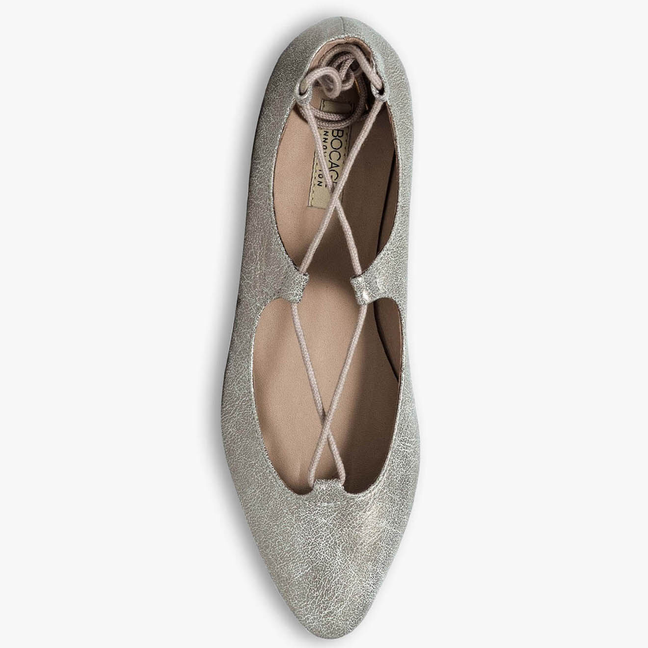 Bocage Ballerines en Cuir Nickolas platine