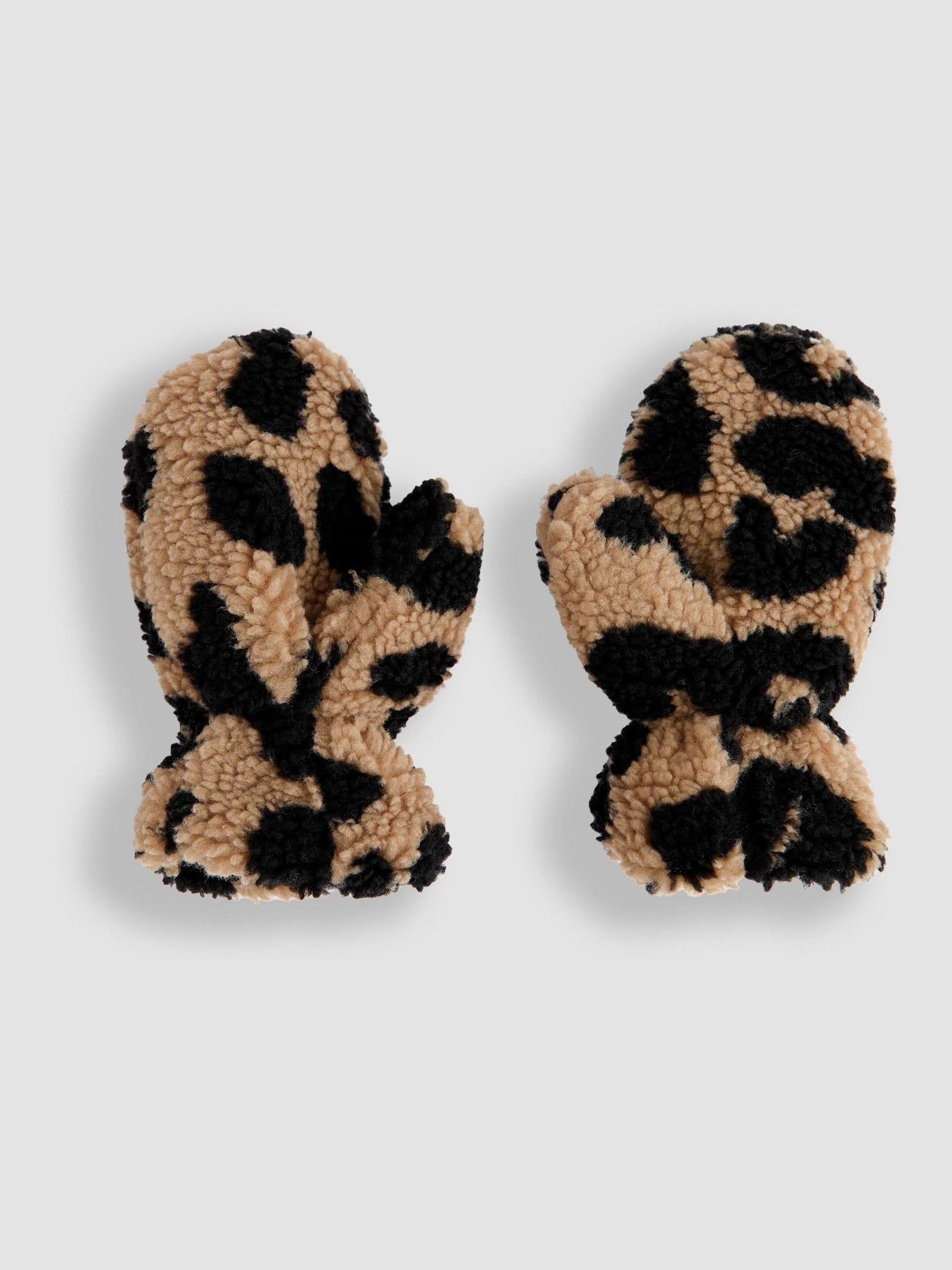 Bruin met luipaardprint - JoJo Maman Bébé-wanten