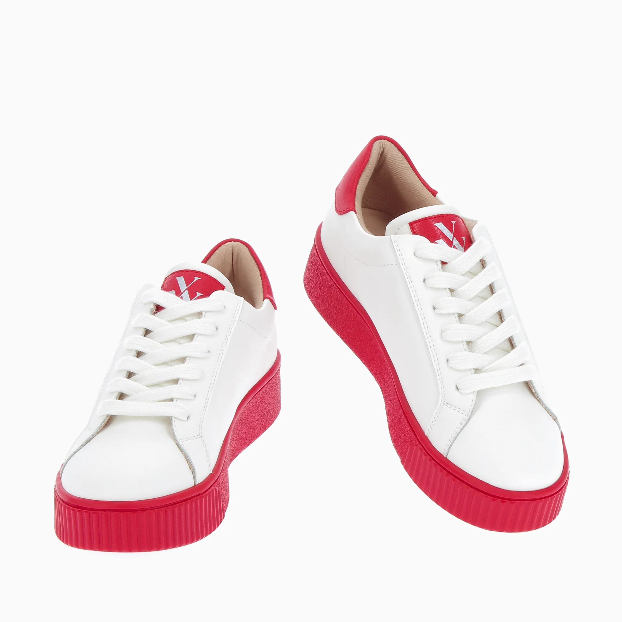 Sneakers-Baskets éclair Melany blanches à semelle rouge