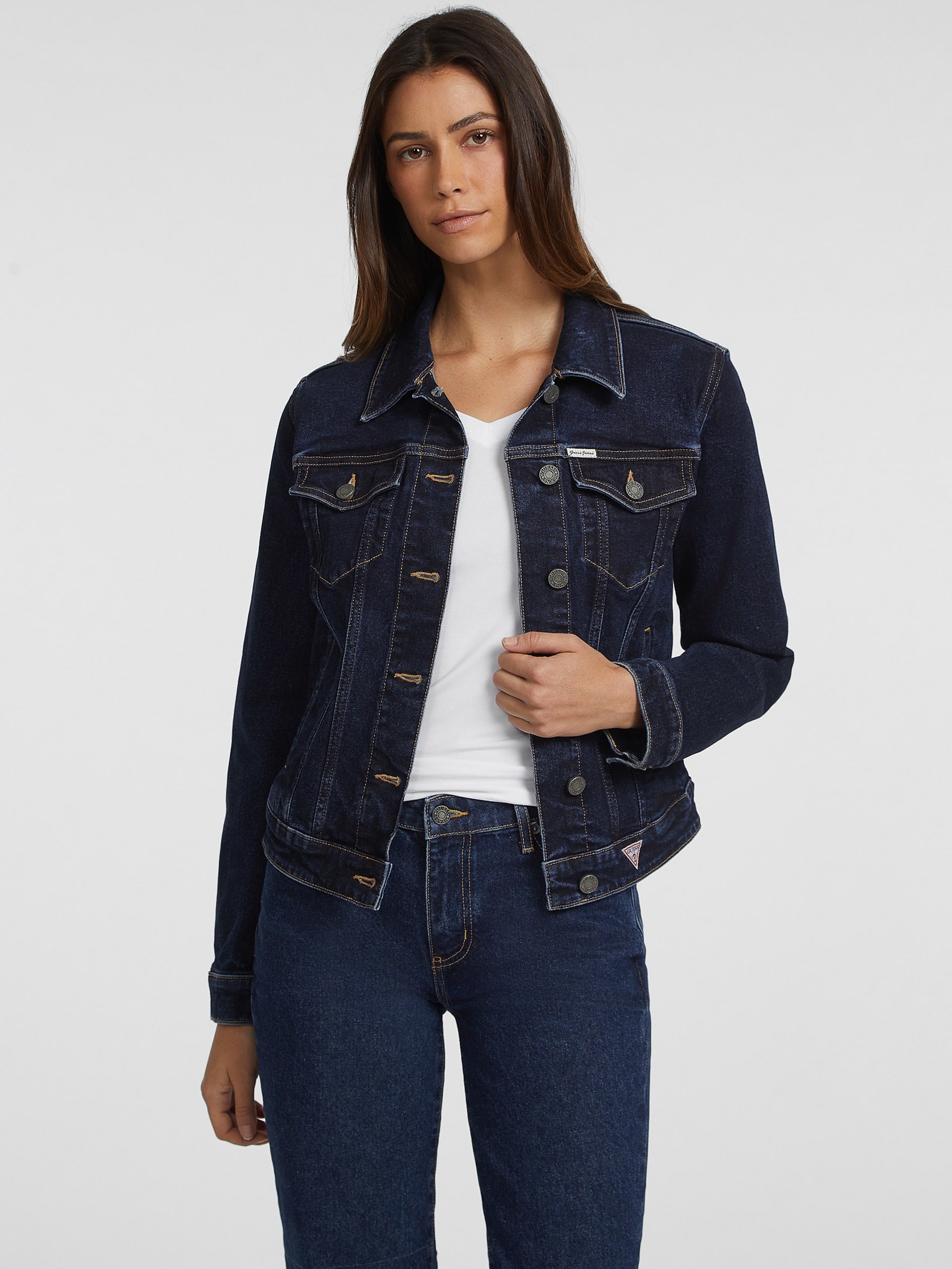 Jaqueta jeans slim estilo trucker
