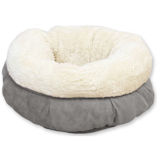 Cama redonda para animais de estimação, cinza