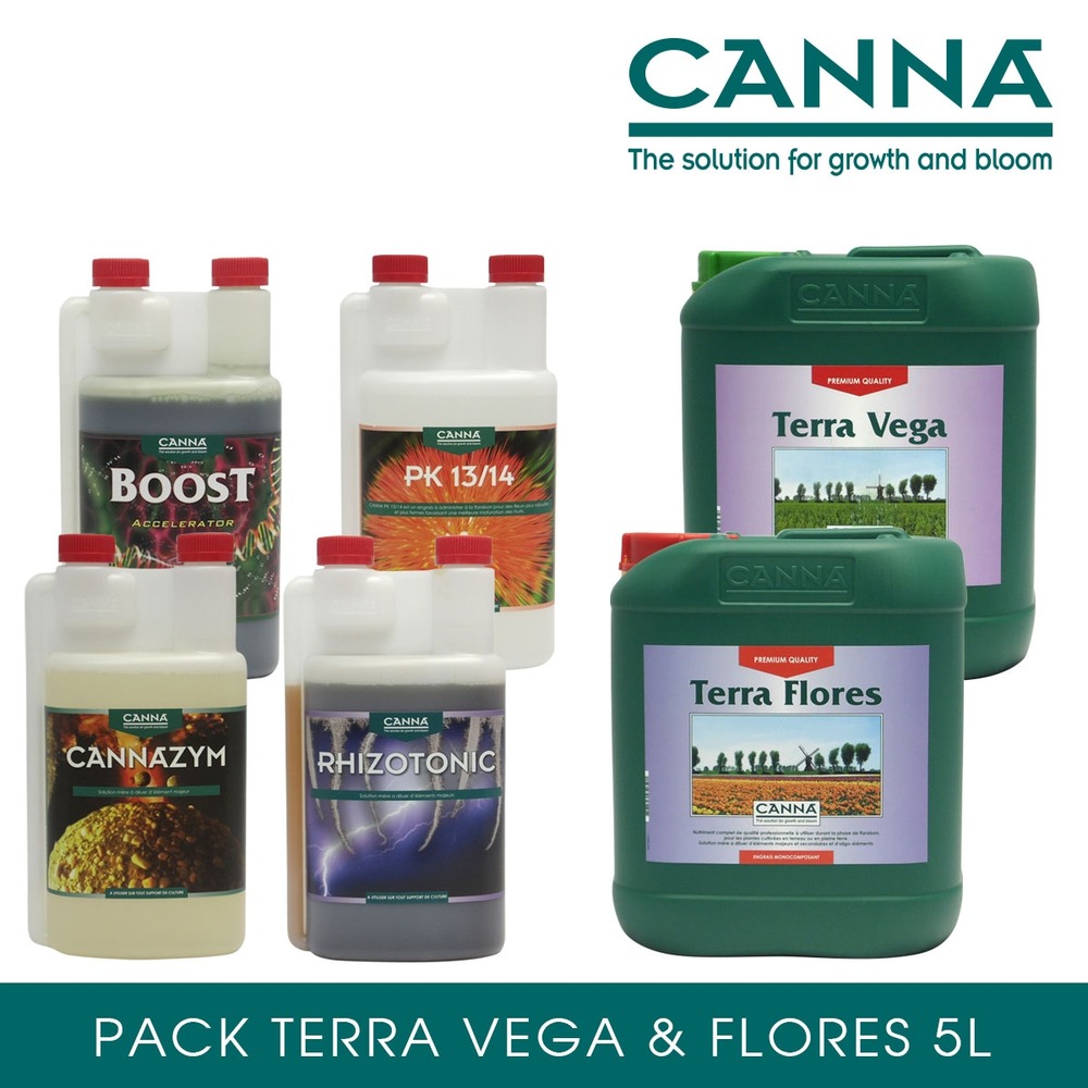 Pack engrais terra vega & flores 5 litres + boosters