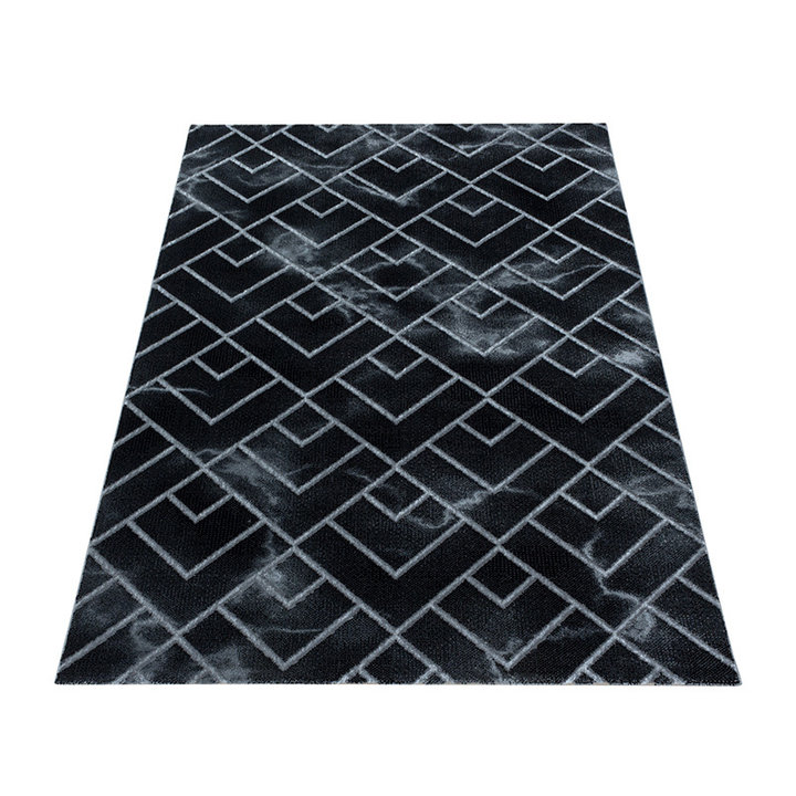Modern vloerkleed - Marble Pattern Antraciet/Zilver | Topper
