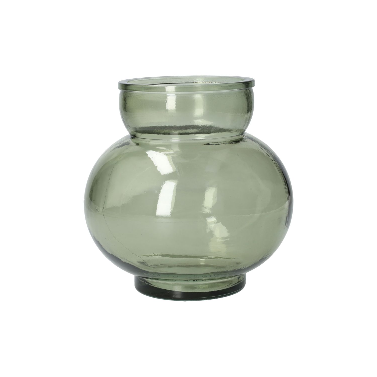Bolvormige vaas, gerecycled glas, groen, Ø14,2 cm