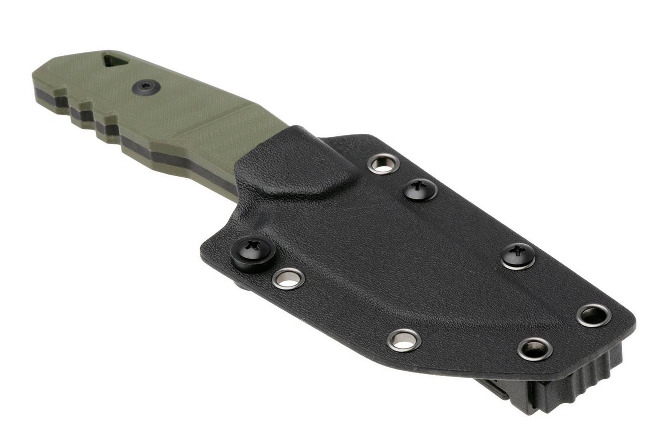 Kizer Vanguard Quartz 1086A1 Blackwashed AEB-L, OD Green G10, vaststaand mes, Kornel Kiss design
