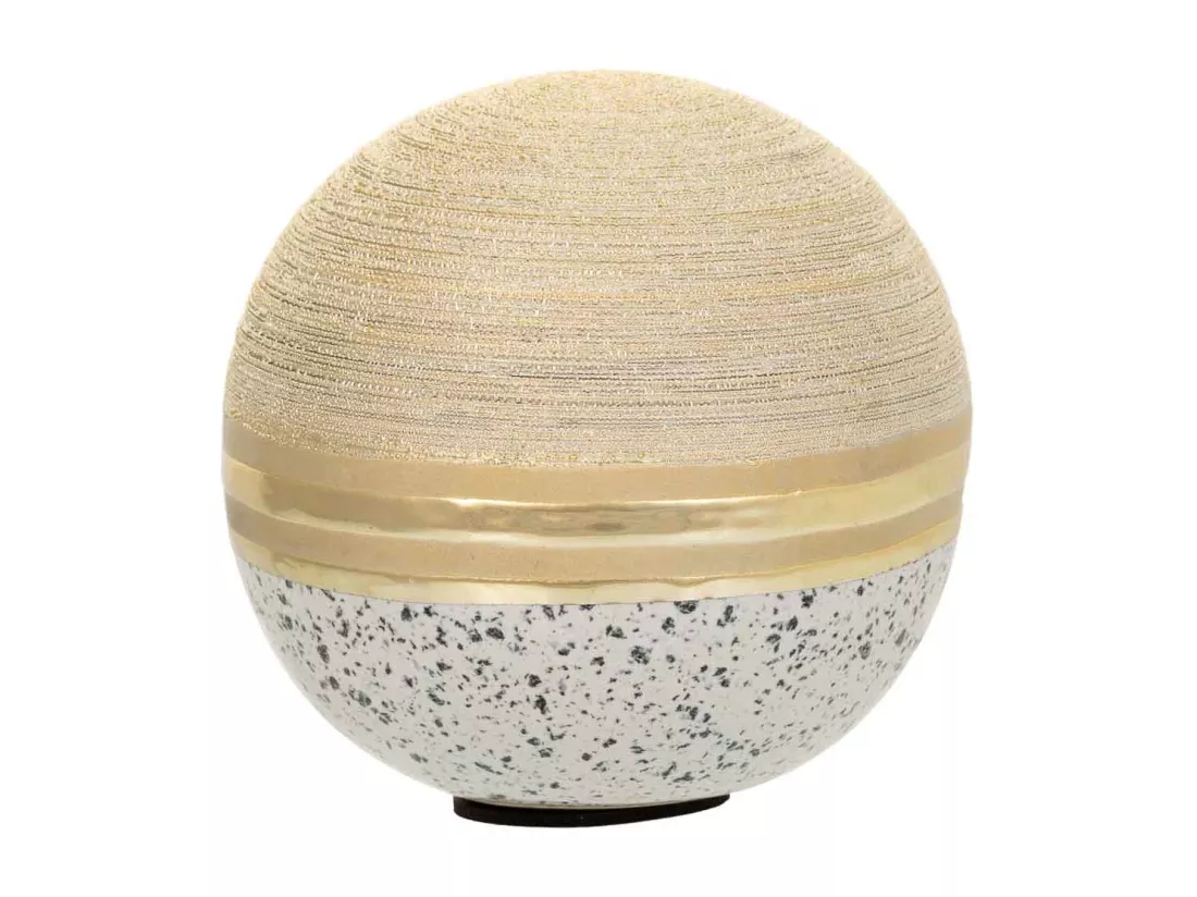 Décoration de boule en céramique dorée 10,5x10,5x10,5h