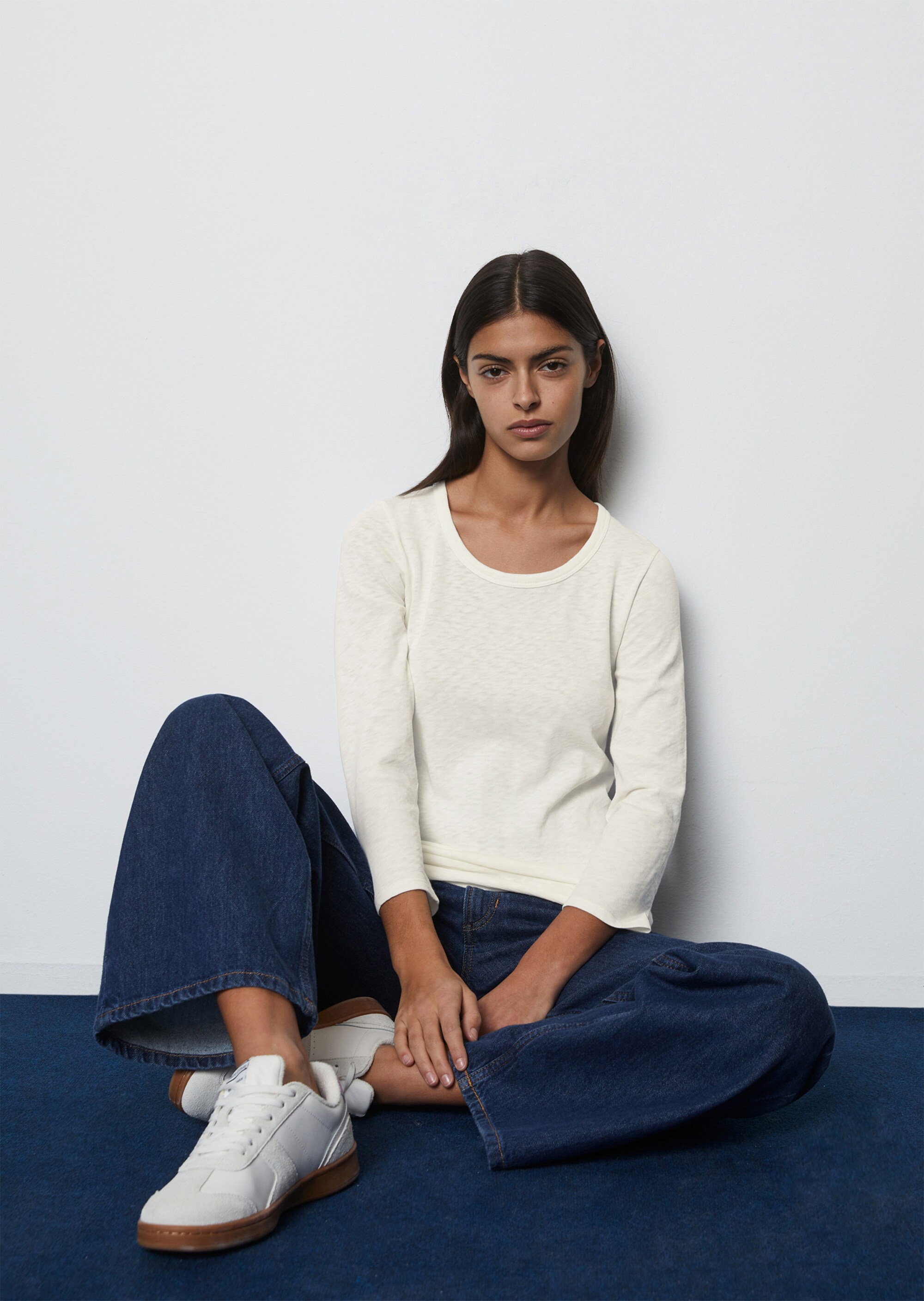 T-Shirt slim aus Slub-Jersey