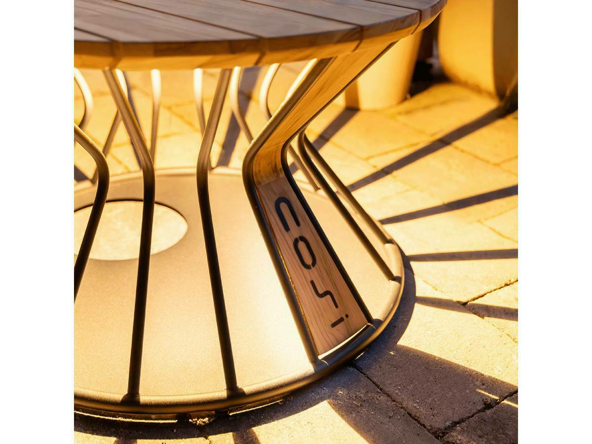Cosi Fires Cosilumia Ø 70 cm verlichte loungetafel - Teak