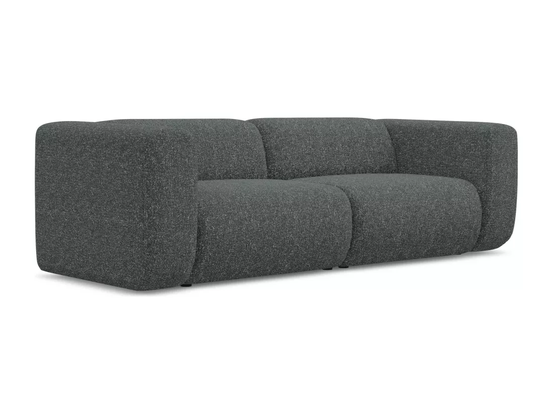 Canapé modulable 3 places en tissu texturé - graphite - EKAHI