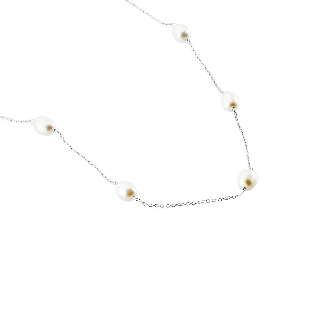 Collier Sautoir Argent Gaspar Perles De Culture 7-8mm 73cm