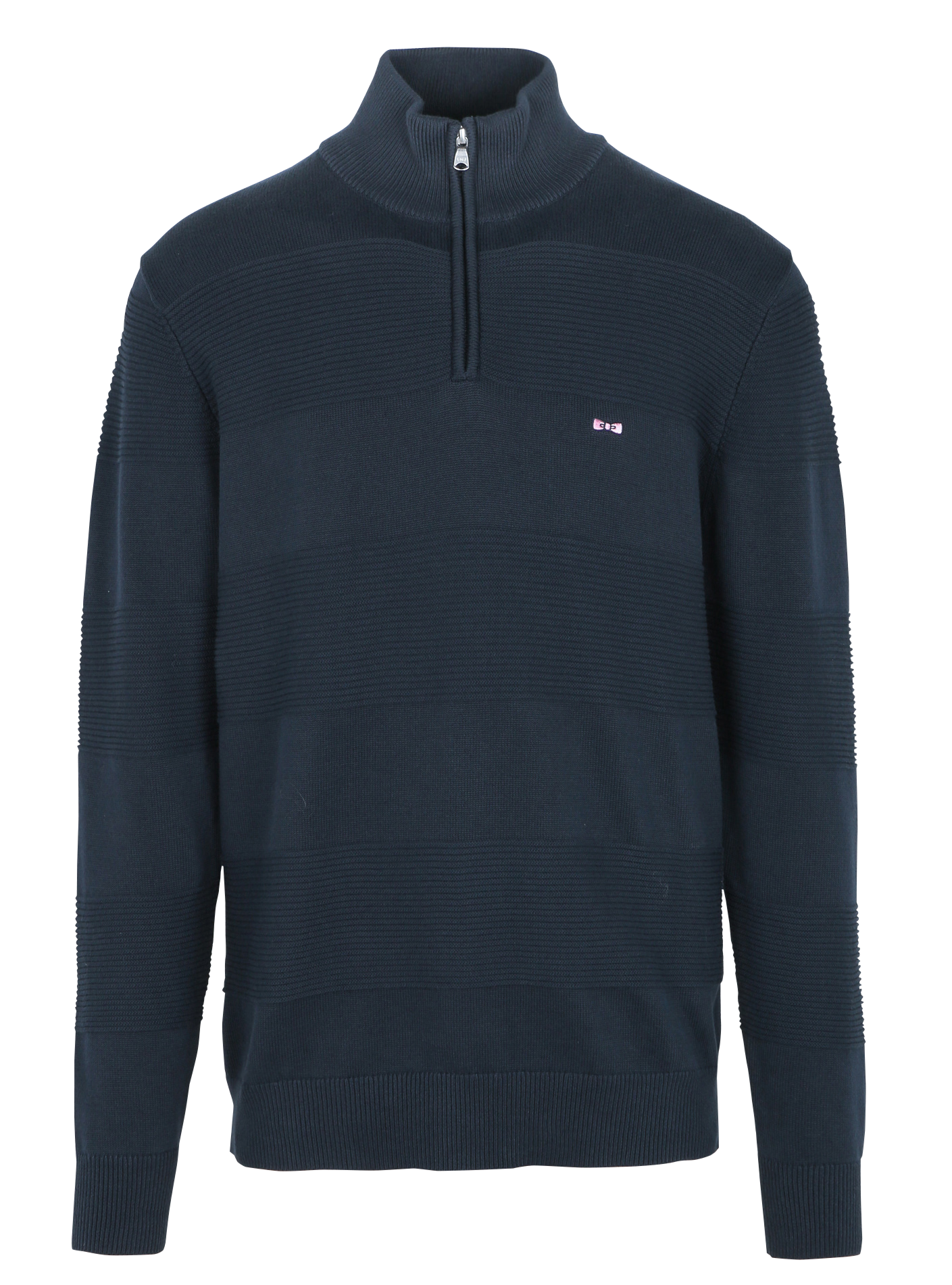 Pull col montant en coton| Bleu