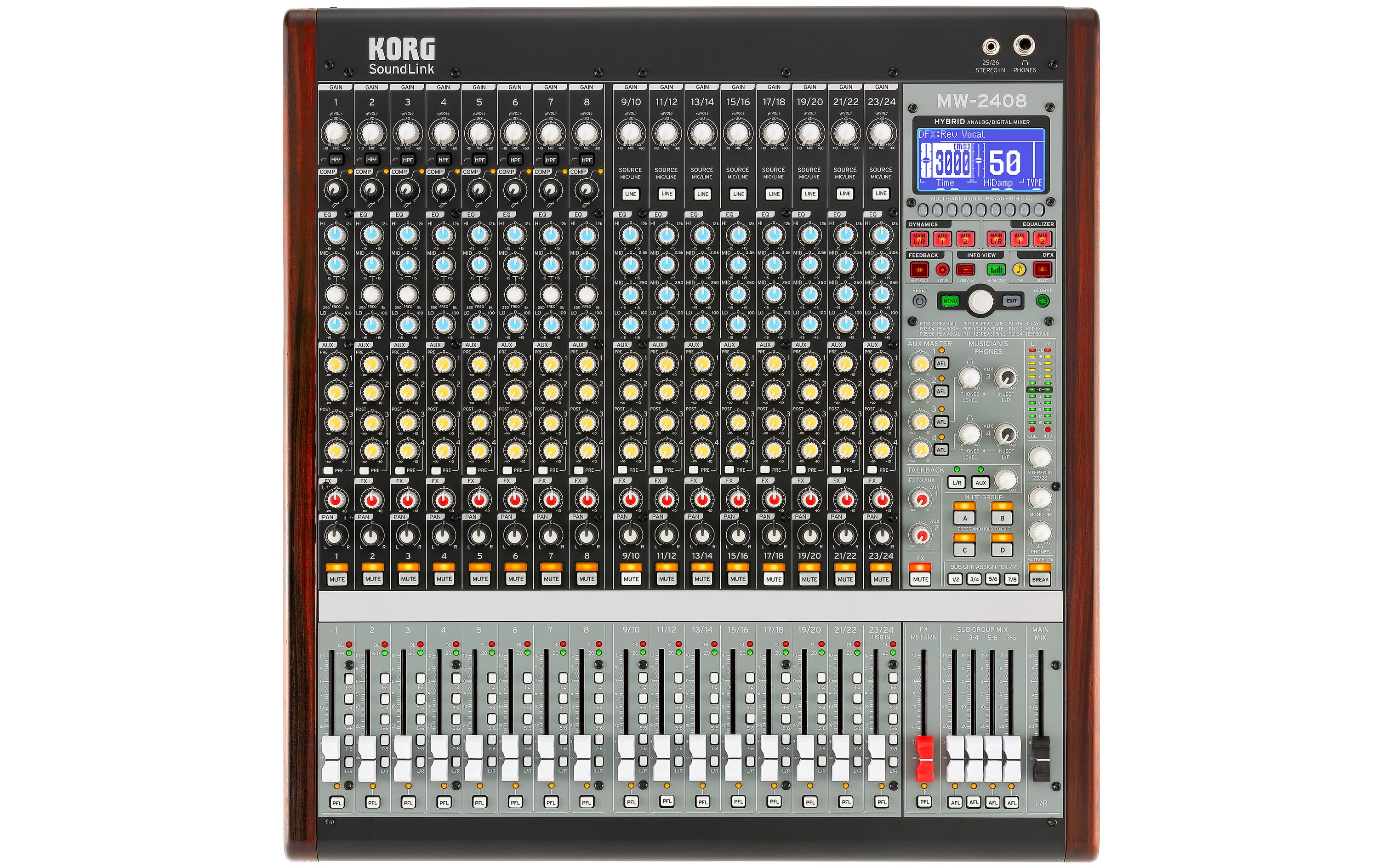 Mischpult MW-2408<br>Hybrider Analog-/Digital-Mixer mit intuitiver Bedienung
