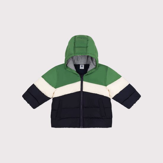 Doudoune colorblock avec capuche   palmeraie / multicolore        de               Petit Bateau
