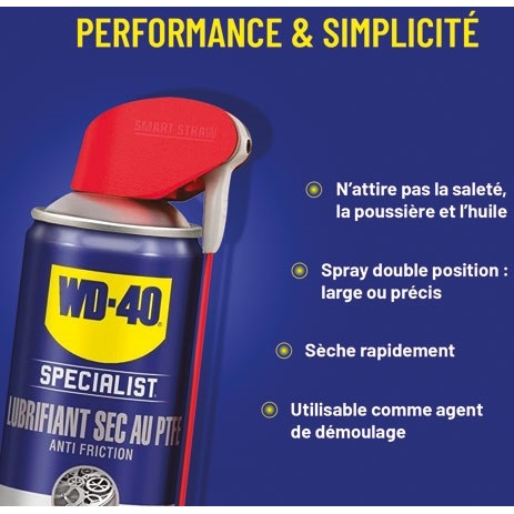Lubrifiant sec au PTFE anti friction - 400 mL