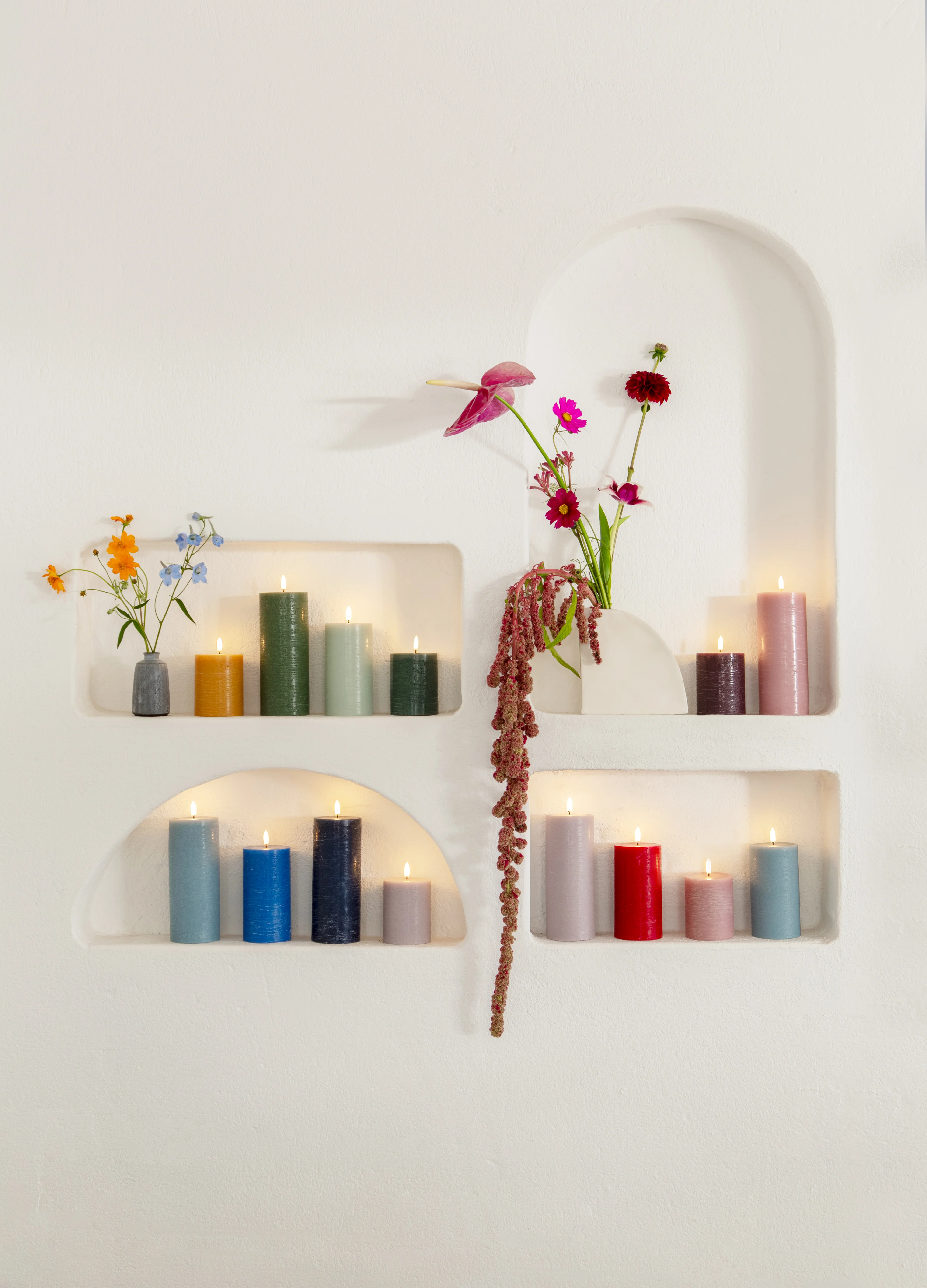 Uyuni  LED Rustic Pillar lys, Curry Yellow - H10 cm.