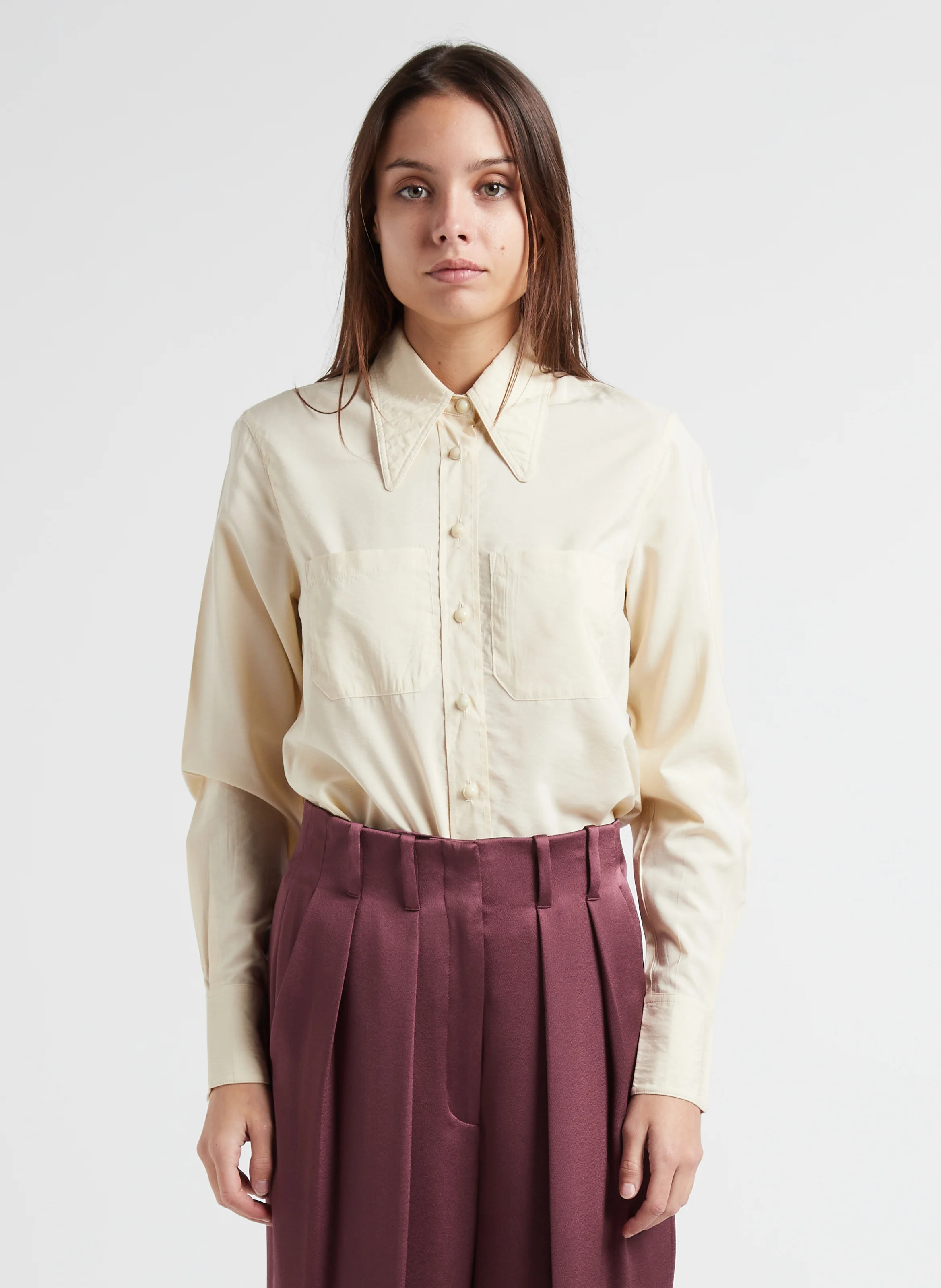 NEW TREE - Chemise droite col classique en coton | Blanc