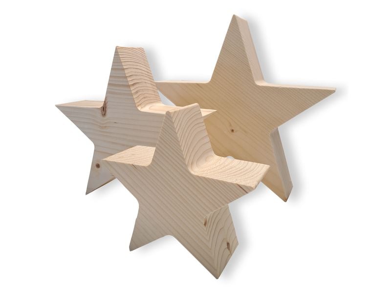 Holz Zollhaus Aufsteller Massivholz Stern klein Bastel- und Dekomaterial