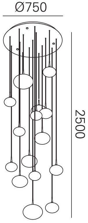 Hanglamp Paradiso  | Maretti Lighting⌀75  x H250 cm