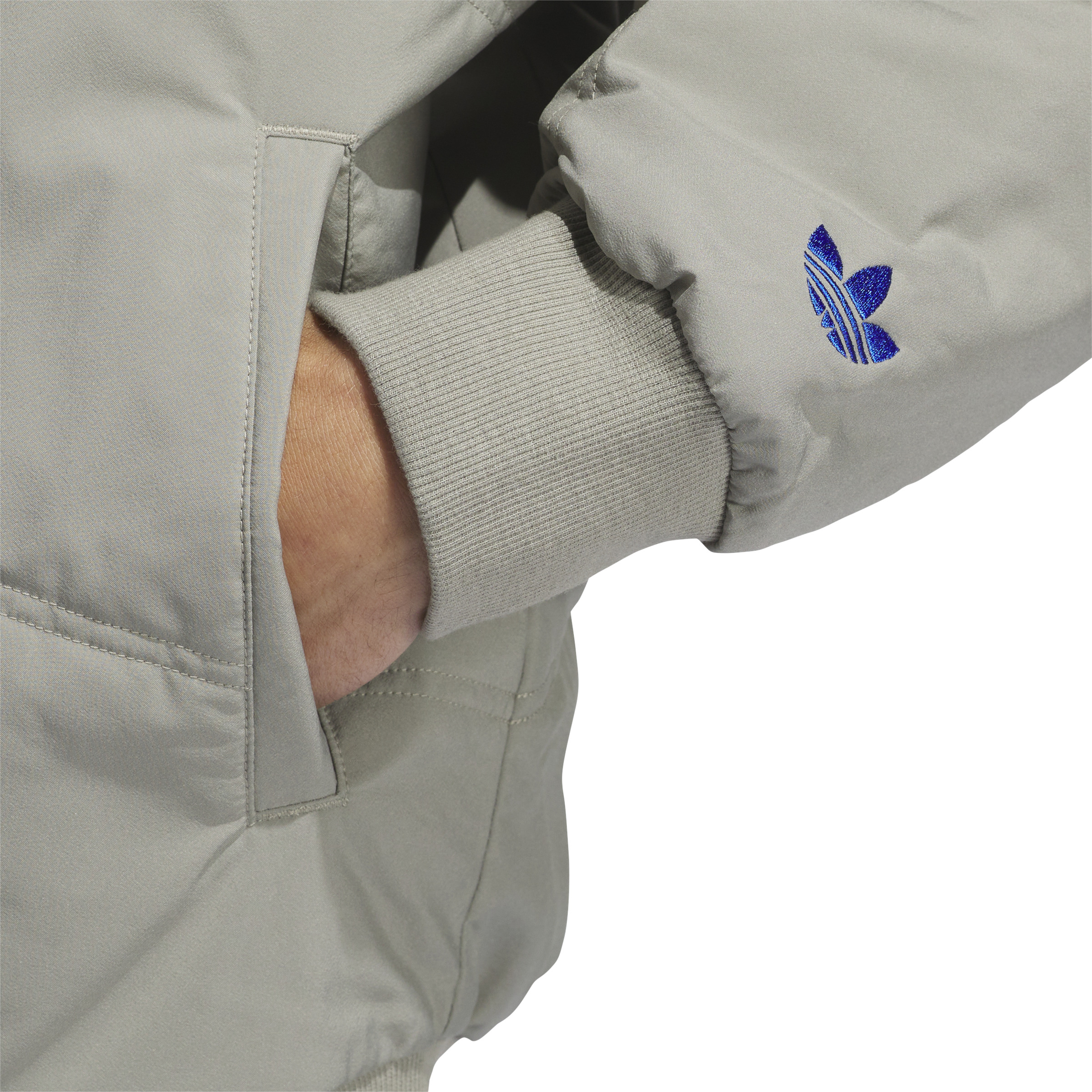 Adidas Skateboarding Dill Quilt Jacket Silver Pebble Royal Blue S