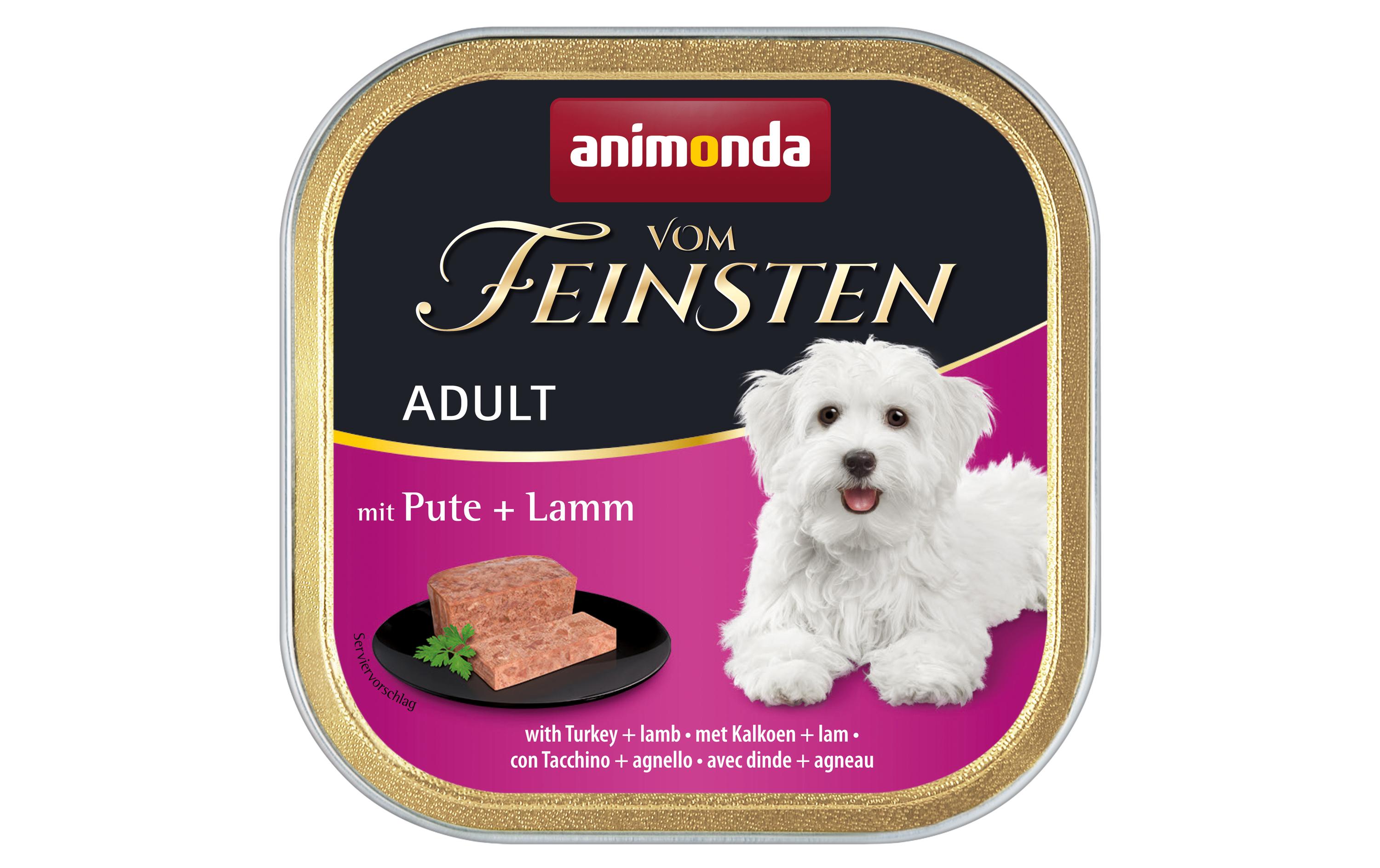 Nassfutter vom Feinsten Pute & Lamm, 22 x 150 g KitAlleinfuttermittel für ausgewachsene Hunde