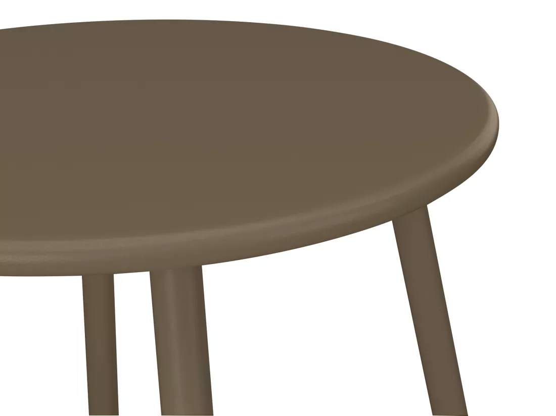 Table d'appoint de jardin en métal ronde - Taupe - MIRMANDE de MYLIA