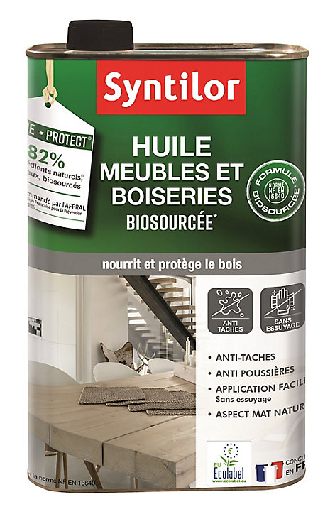 Huile meuble Nature Protect Syntilor biosourcée incolore 0,5L