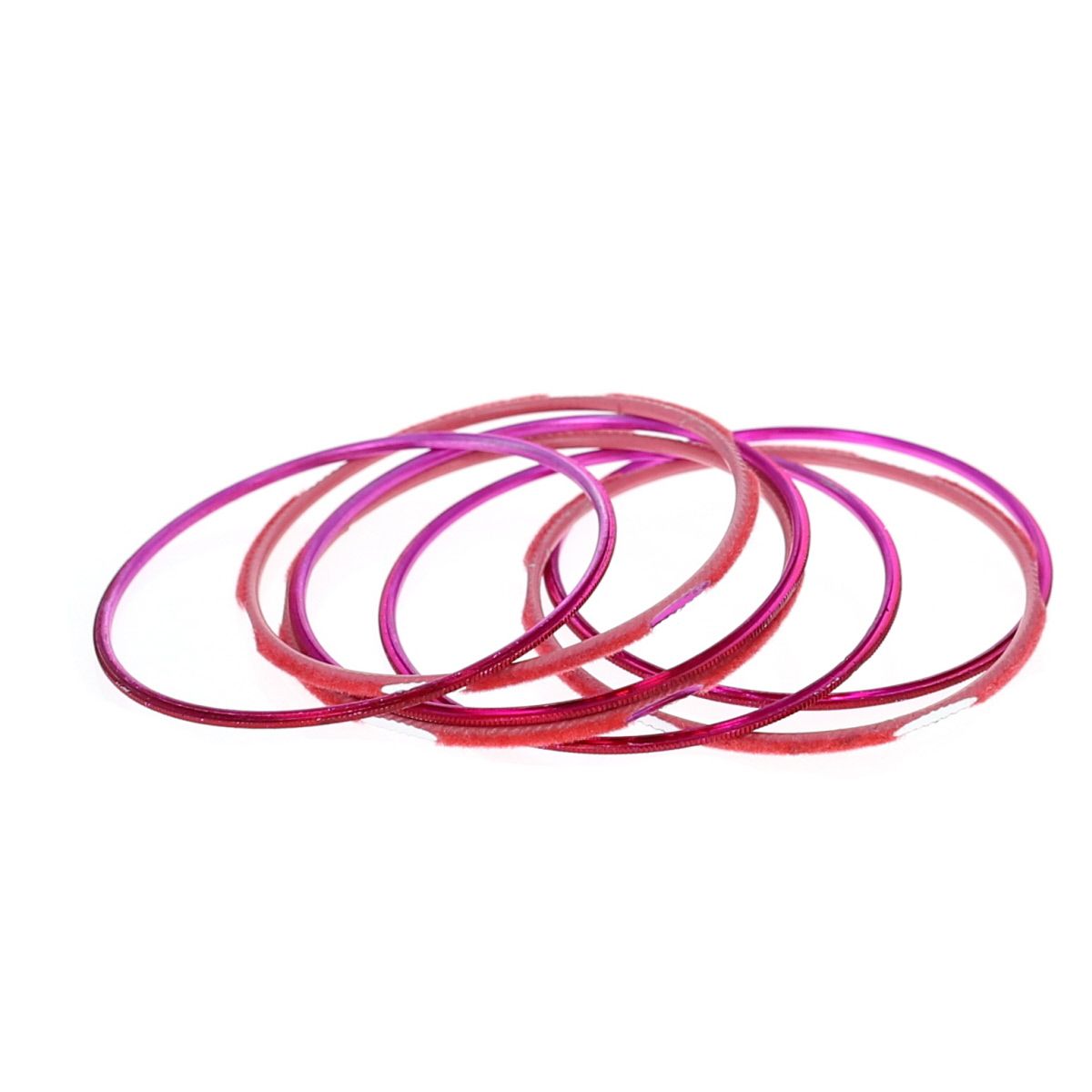 Lot de 6 bracelet en métal indien rose corail poinçon argent Pondie Chérie