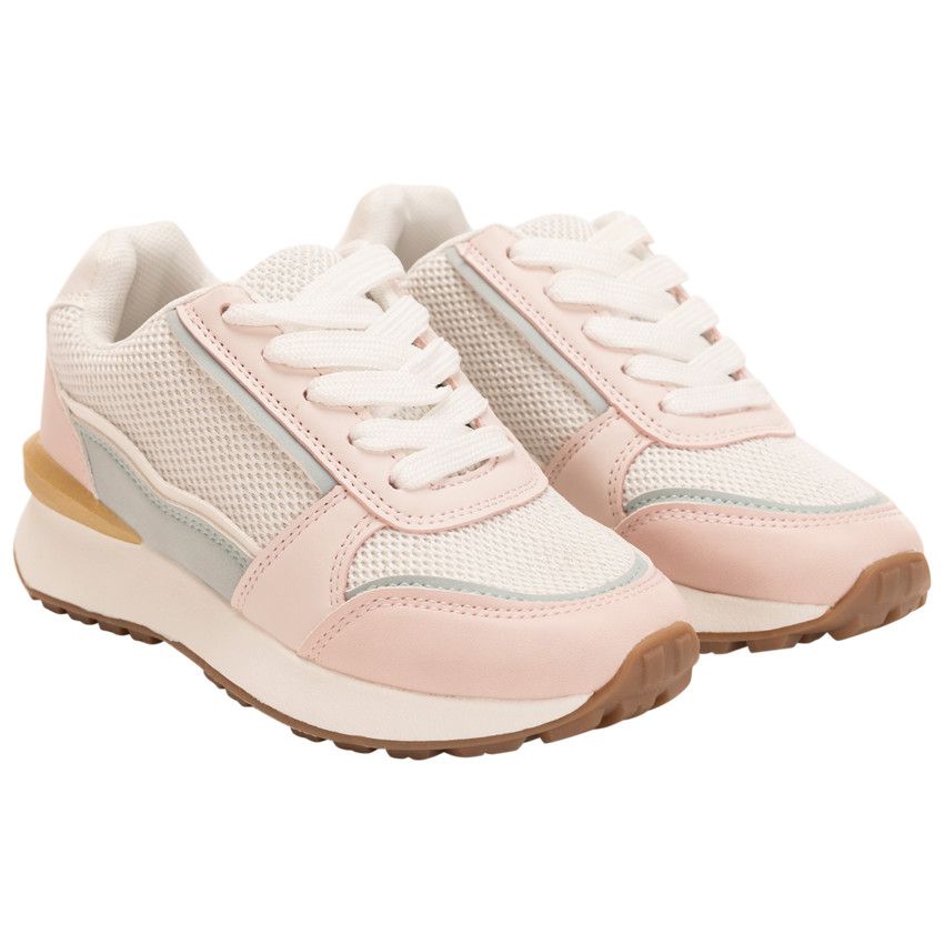 Baskets de sport en mesh avec empiècements pour fille - Blanc