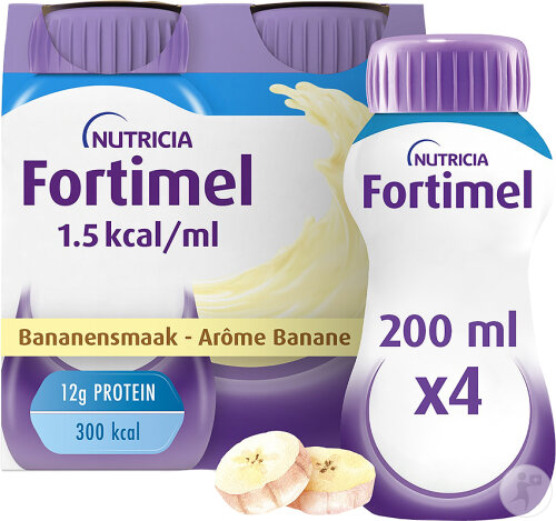 Fortimel 1.5kcal Arôme Banane Complément Nutritionnel Dénutrition Bouteilles 4x200ml
