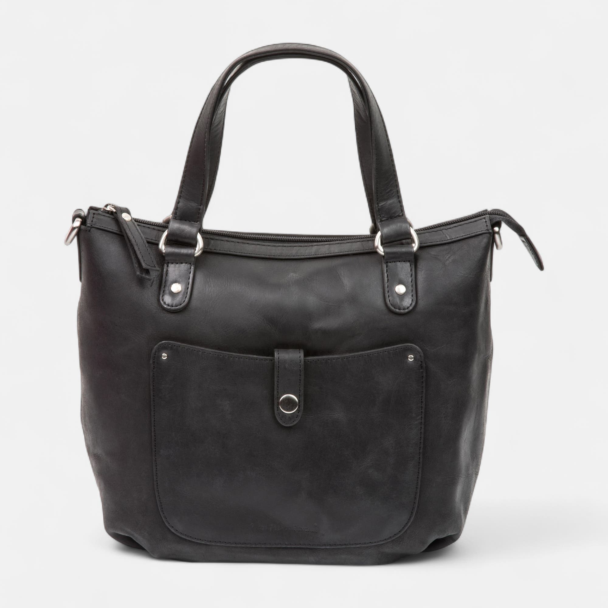 Sac bandoulière en cuir noir