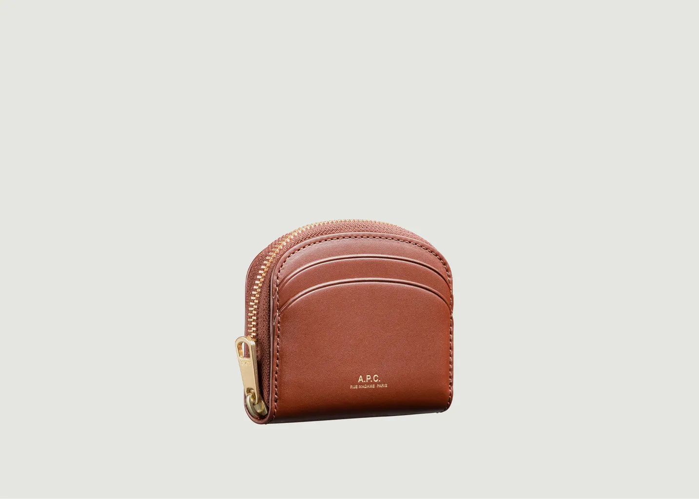 Porte-monnaie Compact Demi-lune Mini en cuir A.P.C.
