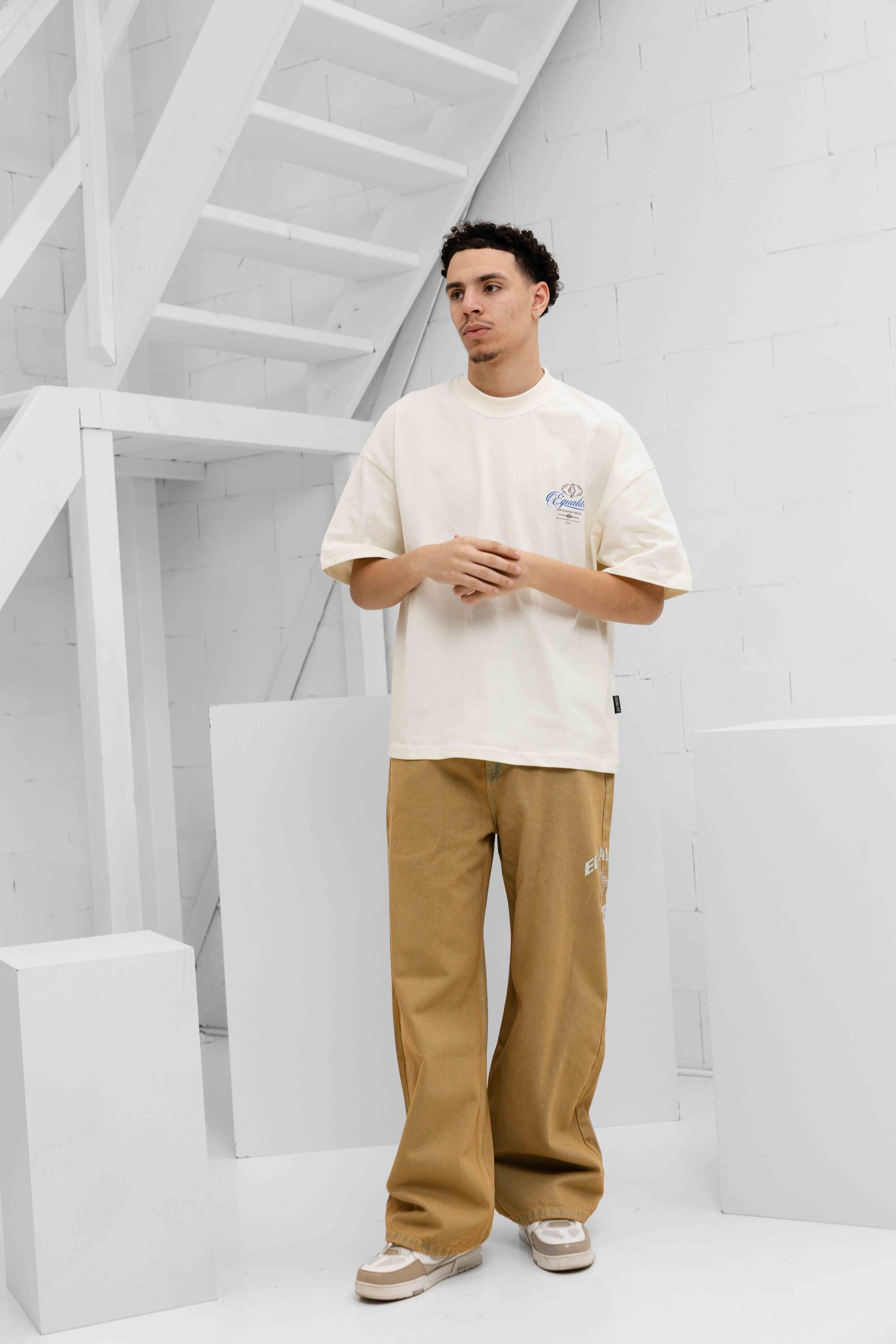 Equalité Fem Baggy Jeans Heren Beige