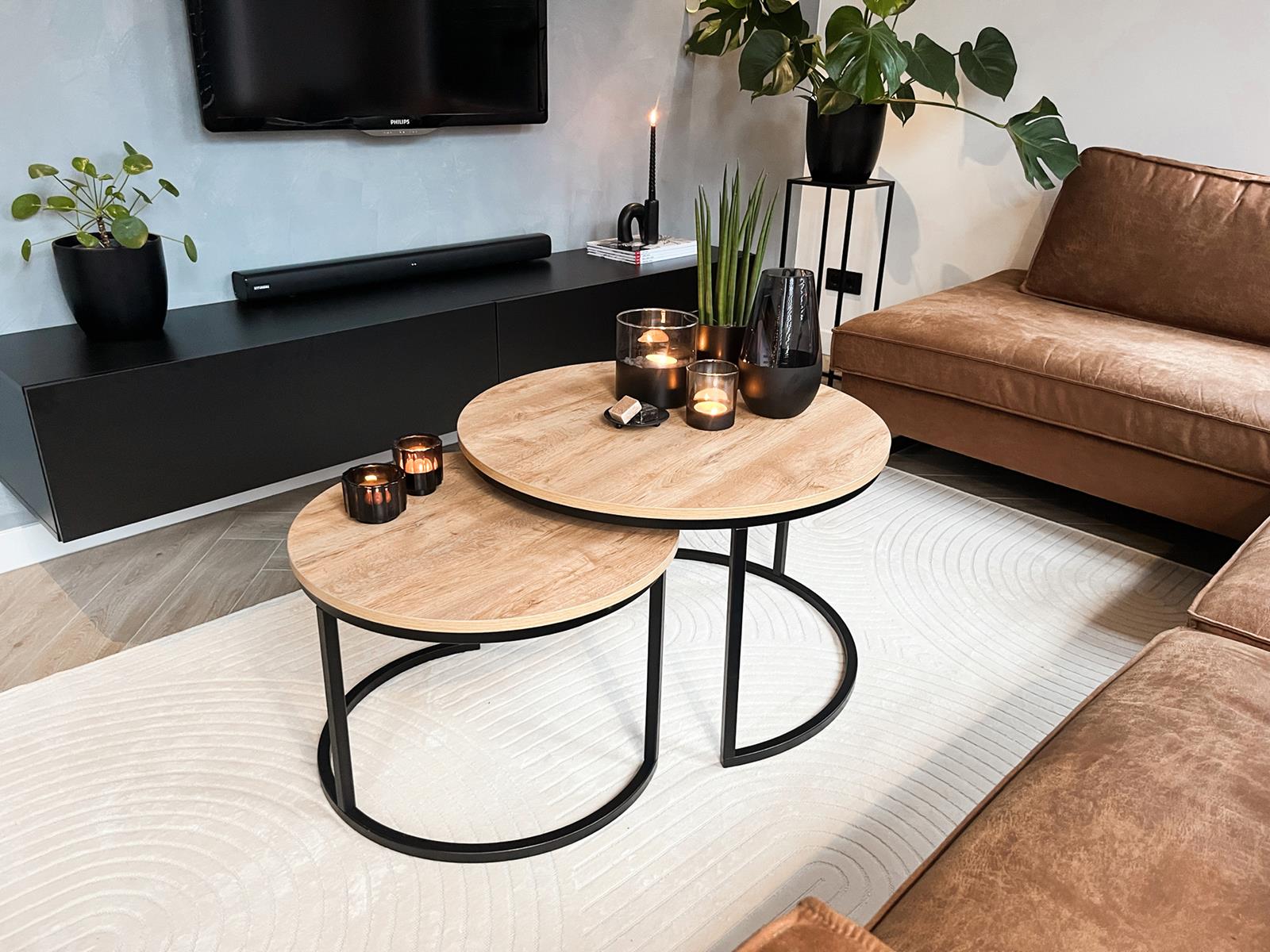 Ronde salontafel set Kiev XL 75 cm