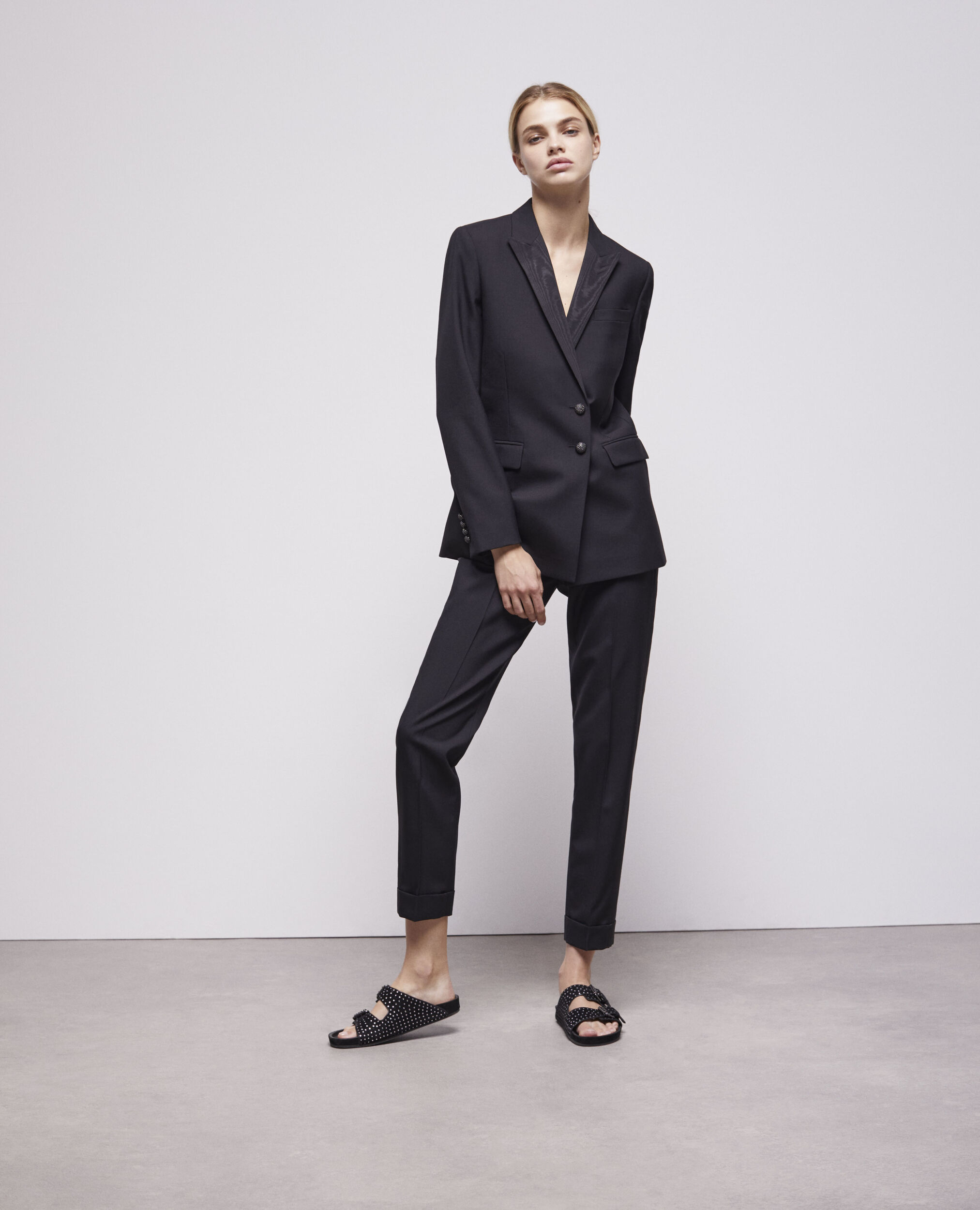 Veste de costume en laine noire
