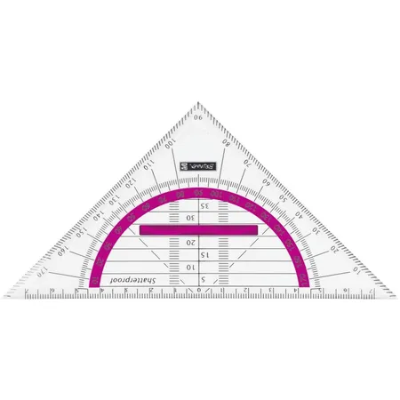 BRUNNEN Geometrie-Dreieck, bruchsicher Colour Code, pink, 16cm