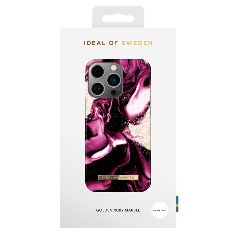 iPhone 13 Pro Hardcase Hülle (IDCFAW21-I2061P-319) - Golden Ruby Marble
