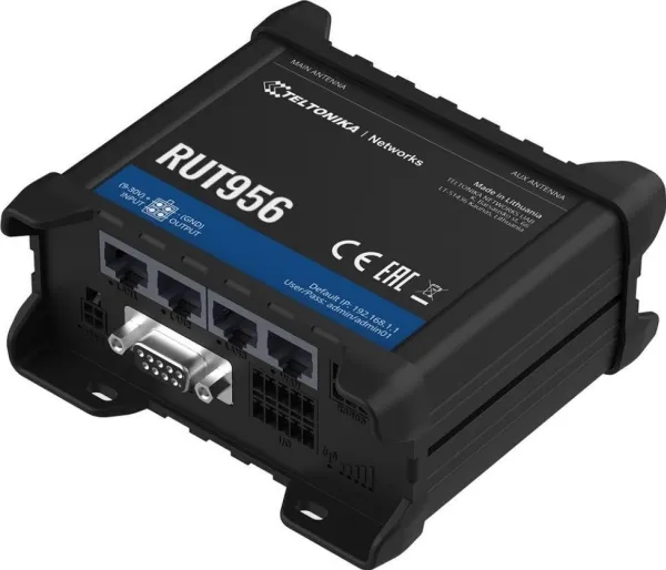 Teltonika RUT956 - Trådløs router - WWAN - 3-ports-switch - Wi-Fi - 2,4 GHz - 3G, 4G, 2G - DIN monterbar på skinne